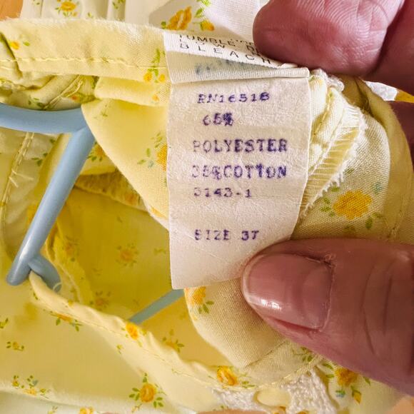 Bloome de Jeune Fille Yellow Floral Prairie Dress Girls 3T Puff Sleeve Vtg 70s - Picture 8 of 10